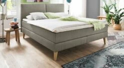 Boxspringbett "Jaramillo" -Bettbezüge Verkäufe 2024 boxspringbett jaramillo stoffbezug taupe