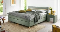 Boxspringbett "Jurata" -Bettbezüge Verkäufe 2024 boxspringbett jurata 53cm blaugruen webstoff