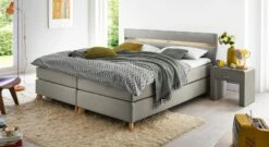 Boxspringbett "Jurata" -Bettbezüge Verkäufe 2024 boxspringbett jurata 53cm grau webstoff
