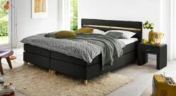 Boxspringbett "Jurata" -Bettbezüge Verkäufe 2024 boxspringbett jurata 53cm schwarz webstoff