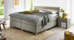 Boxspringbett "Jurata" -Bettbezüge Verkäufe 2024 boxspringbett jurata 66cm grau webstoff