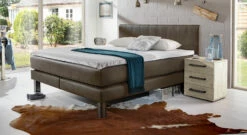 Boxspringbett "Kastilia" -Bettbezüge Verkäufe 2024 boxspringbett kastilia luxus kunstleder braun gr