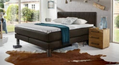Boxspringbett "Kastilia" -Bettbezüge Verkäufe 2024 boxspringbett kastilia luxus kunstleder dunkelbraun gr