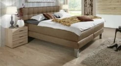 Boxspringbett "La Mancha" -Bettbezüge Verkäufe 2024 boxspringbett la mancha luxus kunstleder hellbraun