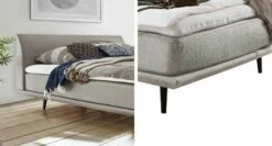 Bestseller -Bettbezüge Verkäufe 2024 boxspringbett lajana kopfteil abgerundet fuesse