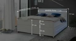 Boxspringbett "Lexton" -Bettbezüge Verkäufe 2024 boxspringbett lexton bemassung grafik