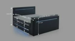 Boxspringbett "Lucaro" Express -Bettbezüge Verkäufe 2024 boxspringbett lucaro express bemassung grafik