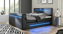 Boxspringbett "Lucaro" Express -Bettbezüge Verkäufe 2024 boxspringbett lucaro express kunstlederbezug pflegeleicht