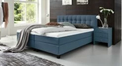 Boxspringbett "Luciano" 39 Boxspringbett "Luciano" -Bettbezüge Verkäufe 2024 boxspringbett luciano klassisch webstoff blau