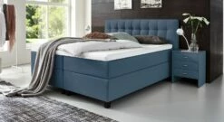 Boxspringbett "Luciano" 40 Boxspringbett "Luciano" -Bettbezüge Verkäufe 2024 boxspringbett luciano komforthoehe webstoff blau trendig