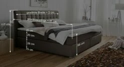 Boxspringbett "Matai" -Bettbezüge Verkäufe 2024 boxspringbett matai bemassungs skizze