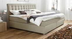 Boxspringbett "Matai" -Bettbezüge Verkäufe 2024 boxspringbett matai webstoff beige