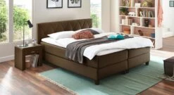 Boxspringbett "Midway" 31 Boxspringbett "Midway" -Bettbezüge Verkäufe 2024 boxspringbett midway braun stoff bezug