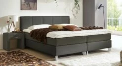 Boxspringbett "Oceanside" -Bettbezüge Verkäufe 2024 boxspringbett oceanside 53cm kunstleder anthrazit webstoff