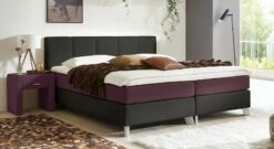 Boxspringbett "Oceanside" -Bettbezüge Verkäufe 2024 boxspringbett oceanside 53cm kunstleder schwarz webstoff beere