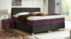 Boxspringbett "Oceanside" -Bettbezüge Verkäufe 2024 boxspringbett oceanside 66cm kunstleder schwarz webstoff beere