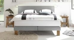 Boxspringbett "Oss" -Bettbezüge Verkäufe 2024 boxspringbett oss samtvelours hellgrau