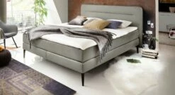 Boxspringbett "Paroldo" -Bettbezüge Verkäufe 2024 boxspringbett paroldo webstoff hellgrau
