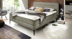Boxspringbett "Paroldo" -Bettbezüge Verkäufe 2024 boxspringbett paroldo webstoff taupe