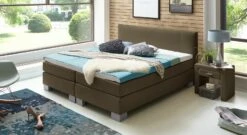Boxspringbett "Puebla" -Bettbezüge Verkäufe 2024 boxspringbett puebla 53cm webstoff braun