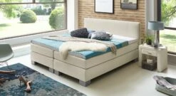 Boxspringbett "Puebla" -Bettbezüge Verkäufe 2024 boxspringbett puebla 53cm webstoff creme