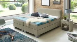 Boxspringbett "Puebla" -Bettbezüge Verkäufe 2024 boxspringbett puebla 53cm webstoff meliert graubeige