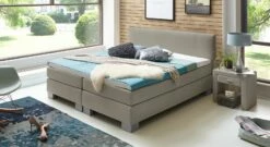 Boxspringbett "Puebla" -Bettbezüge Verkäufe 2024 boxspringbett puebla 53cm webstoff taupe