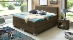 Boxspringbett "Puebla" -Bettbezüge Verkäufe 2024 boxspringbett puebla 66cm webstoff braun