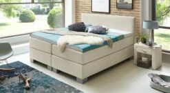 Boxspringbett "Puebla" -Bettbezüge Verkäufe 2024 boxspringbett puebla 66cm webstoff creme