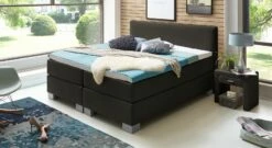 Boxspringbett "Puebla" -Bettbezüge Verkäufe 2024 boxspringbett puebla 66cm webstoff schwarz