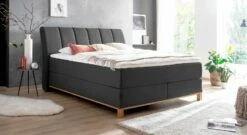 Boxspringbett "Rivelino" -Bettbezüge Verkäufe 2024 boxspringbett rivelino webstoffbezug anthrazit