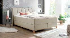 Boxspringbett "Rivelino" -Bettbezüge Verkäufe 2024 boxspringbett rivelino webstoffbezug beige