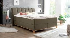 Boxspringbett "Rivelino" -Bettbezüge Verkäufe 2024 boxspringbett rivelino webstoffbezug braun