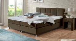 Boxspringbett "Rockford" -Bettbezüge Verkäufe 2024 boxspringbett rockford 53cm webstoff braun