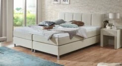 Boxspringbett "Rockford" -Bettbezüge Verkäufe 2024 boxspringbett rockford 53cm webstoff creme