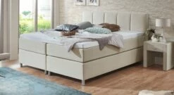 Boxspringbett "Rockford" -Bettbezüge Verkäufe 2024 boxspringbett rockford 66cm webstoff creme