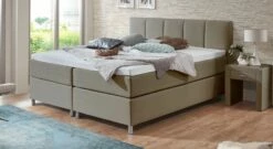 Boxspringbett "Rockford" -Bettbezüge Verkäufe 2024 boxspringbett rockford 66cm webstoff taupe