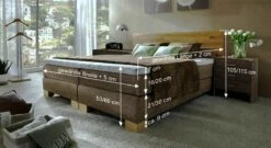 Boxspringbett "Salvatore" -Bettbezüge Verkäufe 2024 boxspringbett salvatore bemassungs skizze