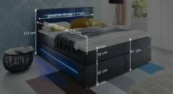 Boxspringbett "Shelford" -Bettbezüge Verkäufe 2024 boxspringbett shelford bemassungs grafik