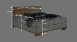 Boxspringbett "Sinestra" -Bettbezüge Verkäufe 2024 boxspringbett sinestra bemassungs grafik