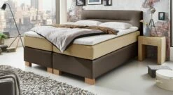 Boxspringbett "Sunshine" -Bettbezüge Verkäufe 2024 boxspringbett sunshine braun natur hoch