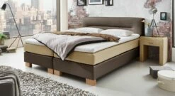 Boxspringbett "Sunshine" -Bettbezüge Verkäufe 2024 boxspringbett sunshine erdtoene 53cm einstiegshoehe