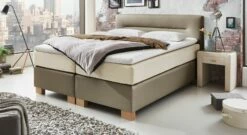 Boxspringbett "Sunshine" -Bettbezüge Verkäufe 2024 boxspringbett sunshine materialmix kunstleder webstoff