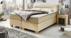 Boxspringbett "Sunshine" -Bettbezüge Verkäufe 2024 boxspringbett sunshine sand natur materialmix