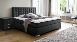 Boxspringbett "Taimea" -Bettbezüge Verkäufe 2024 boxspringbett taimea schwarz kunstleder