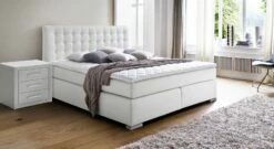 Boxspringbett "Taimea" -Bettbezüge Verkäufe 2024 boxspringbett taimea weiss kunstleder