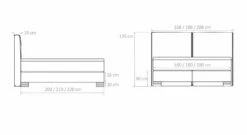 Boxspringbett "Tholen" -Bettbezüge Verkäufe 2024 boxspringbett tholen bemassungs grafik