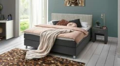 Boxspringbett "Tiberio" 31 Boxspringbett "Tiberio" -Bettbezüge Verkäufe 2024 boxspringbett tiberio anthrazit kopfteil grau 53cm