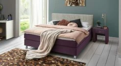 Boxspringbett "Tiberio" 33 Boxspringbett "Tiberio" -Bettbezüge Verkäufe 2024 boxspringbett tiberio beere kopfteil grau 53cm