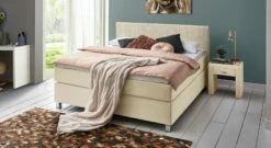 Boxspringbett "Tiberio" 28 Boxspringbett "Tiberio" -Bettbezüge Verkäufe 2024 boxspringbett tiberio creme kopfteil beige 66cm